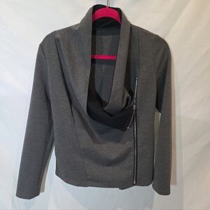 Lookbook Store Draped Zip Up Moto Jacket Womans Size 4 Structured Strechy